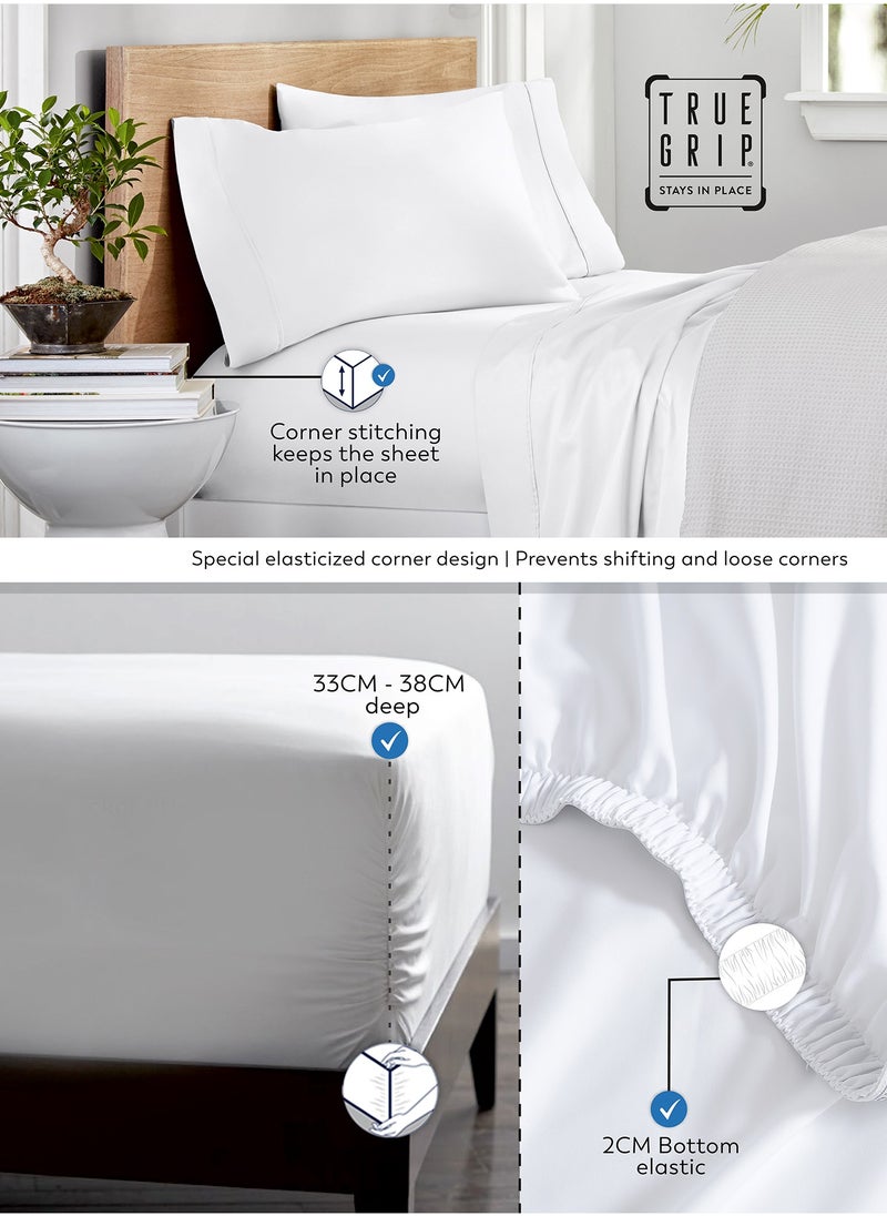 Solid 1 Fitted Sheet Super King Organic Cotton Light Grey 205x200cm