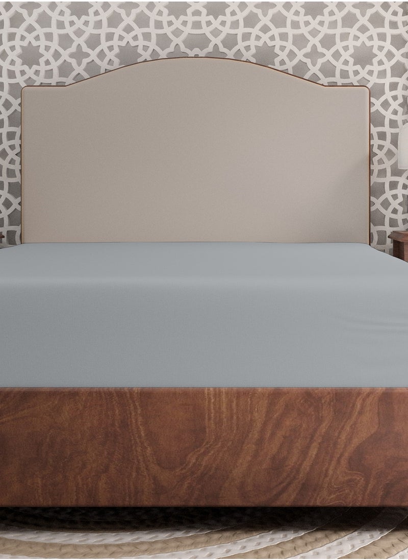 Solid 1 Fitted Sheet Super King Organic Cotton Light Grey 205x200cm