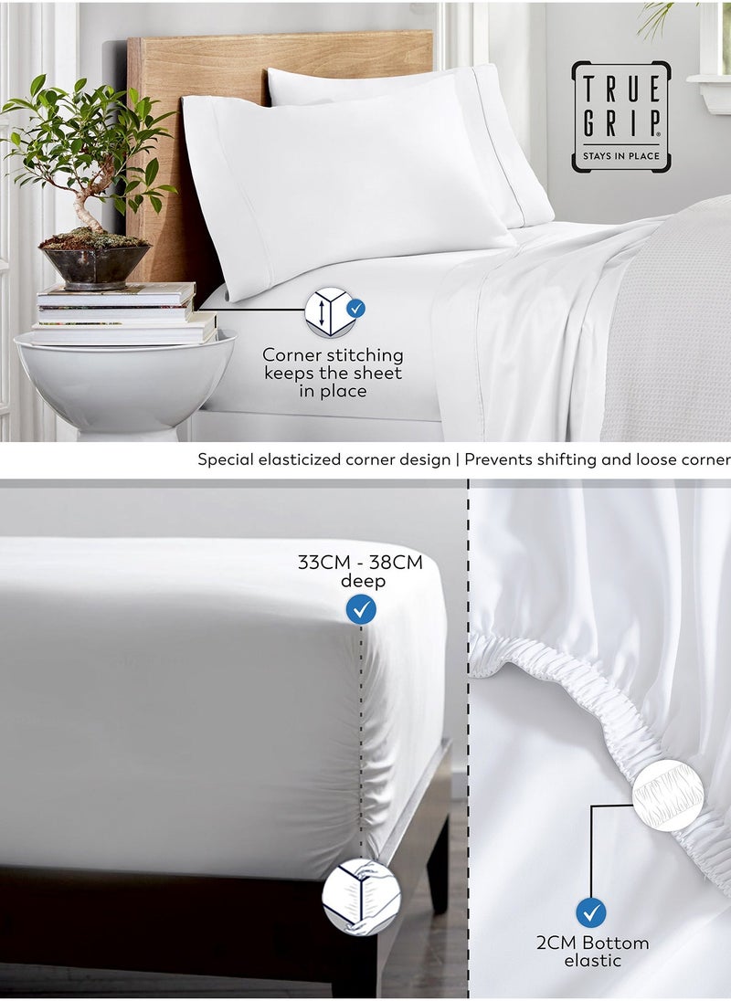 Solid 1 Fitted Sheet King Organic Cotton Light Grey 205x180cm