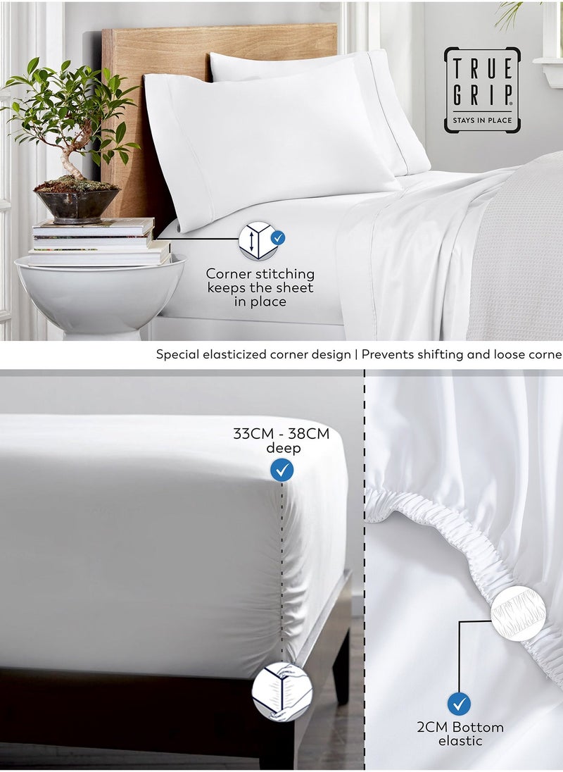 Solid 1 Fitted Sheet Double Organic Cotton Light Grey 200x120cm