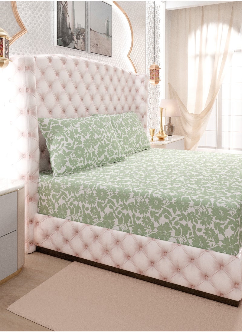 Color Sense 144TC Super King Fitted Sheet – Green