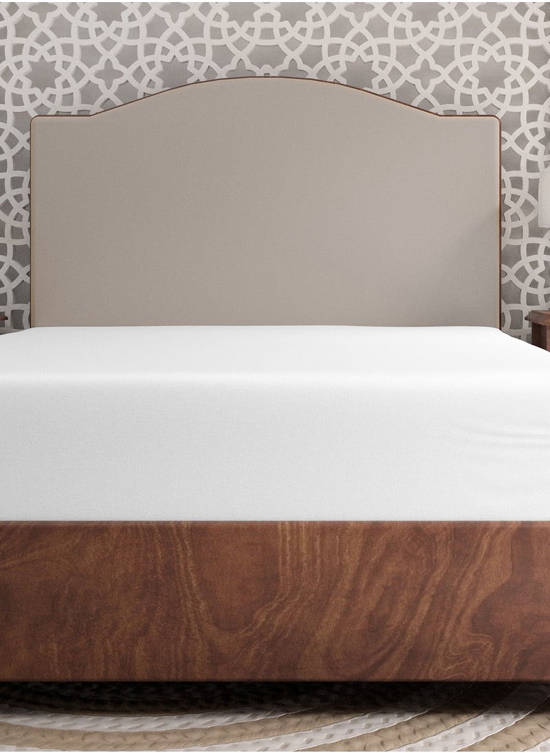 Solid 1 Fitted Sheet Super King Organic Cotton White  205x200cm