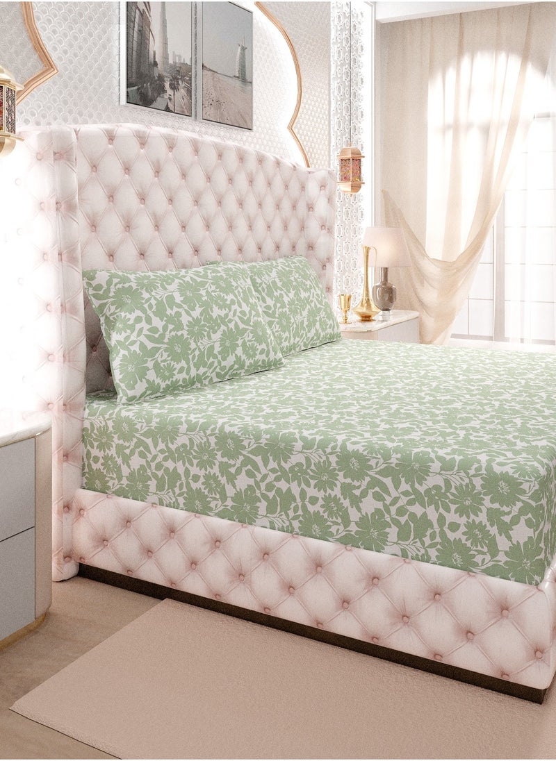 Color Sense 144TC Double Fitted Sheet – Green
