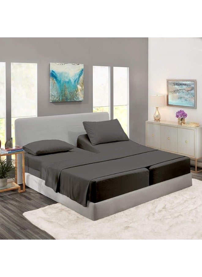 Rajlinen 5 PCs Adjustable Beds-Sheet Set 800-Thread-Count Super Rich 100% Cotton