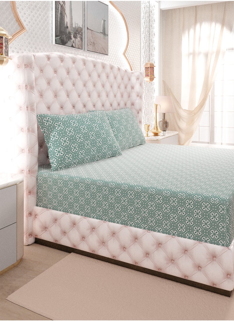 Color Sense 144TC Double Fitted Sheet – Green
