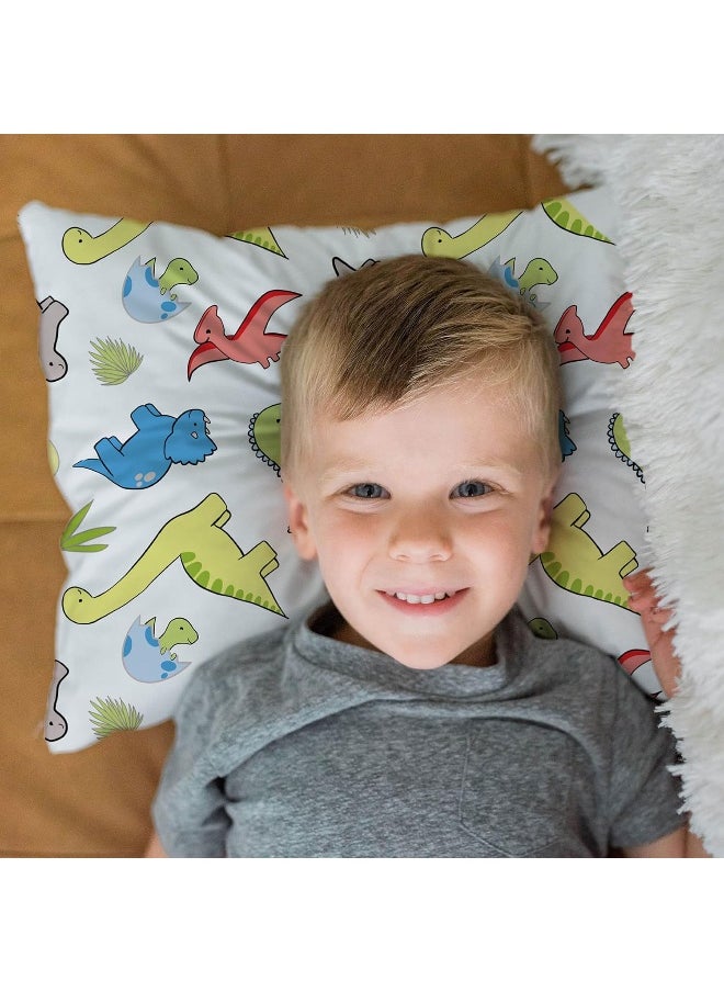 Little Sleepy Head Youth Pillowcase 16 x 22-100% Cotton & Hypoallergenic (Dinosaurs White)