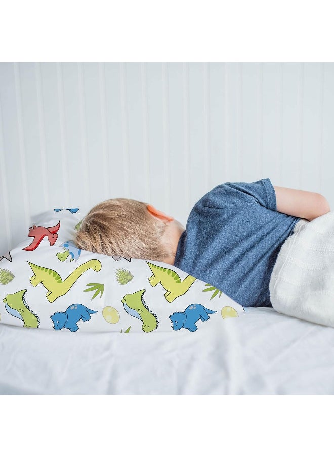 Little Sleepy Head Youth Pillowcase 16 x 22-100% Cotton & Hypoallergenic (Dinosaurs White)