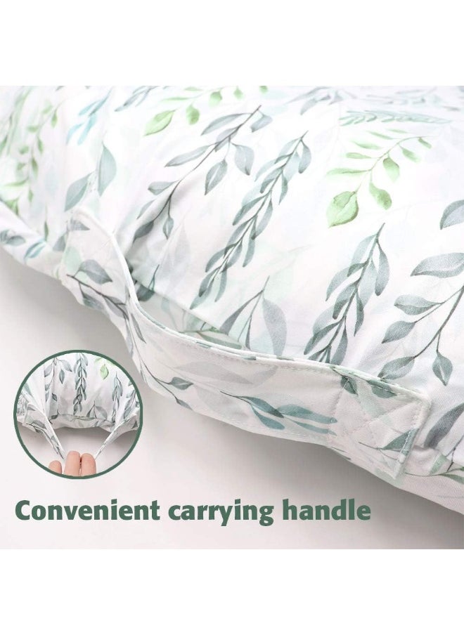 DILIMI Newborn Lounger Cover, Removable Ultra Soft Comfortable Slipcover for Infant Lounger Pillow, Grey Leaf
