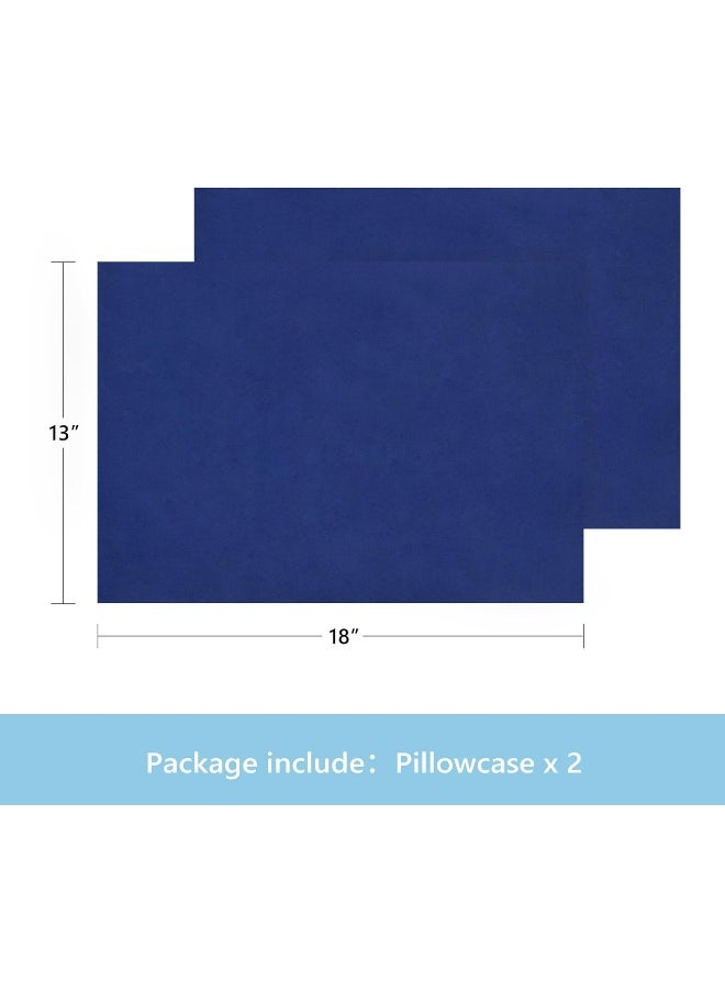 TILLYOU Baby Toddler Pillowcase Set of 2, 14x20-Fits Pillow Sized 12x16, 13x18 or 14x19, Silky Soft Microfiber, Kids Travel Pillow Cases, Navy