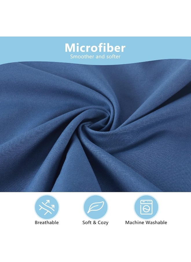 TILLYOU Baby Toddler Pillowcase Set of 2, 14x20-Fits Pillow Sized 12x16, 13x18 or 14x19, Silky Soft Microfiber, Kids Travel Pillow Cases, Navy