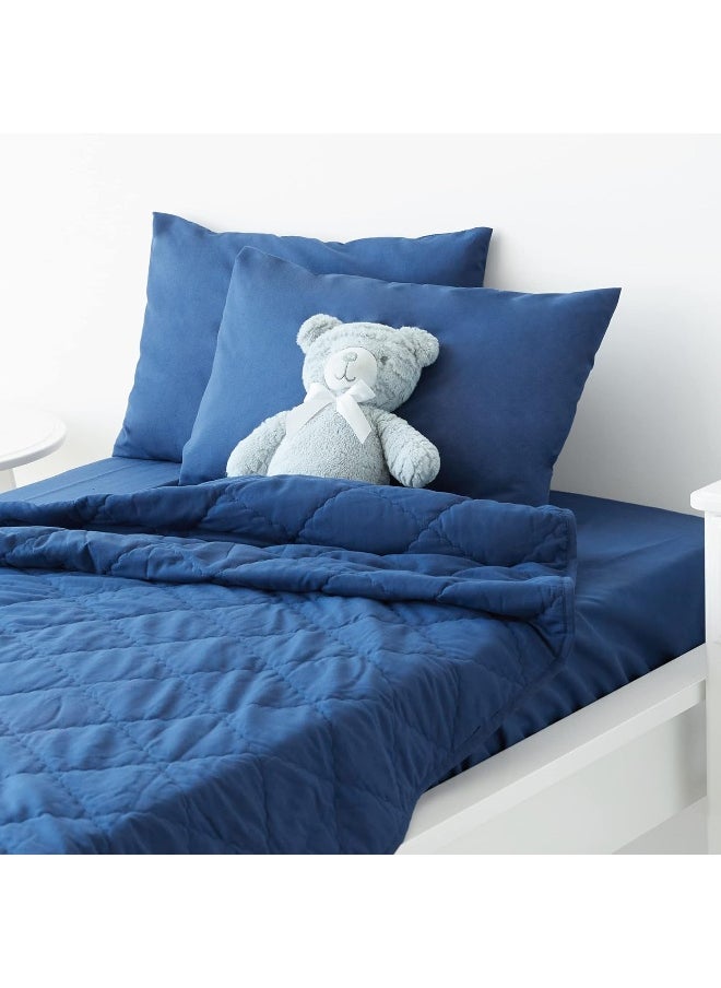 TILLYOU Baby Toddler Pillowcase Set of 2, 14x20-Fits Pillow Sized 12x16, 13x18 or 14x19, Silky Soft Microfiber, Kids Travel Pillow Cases, Navy