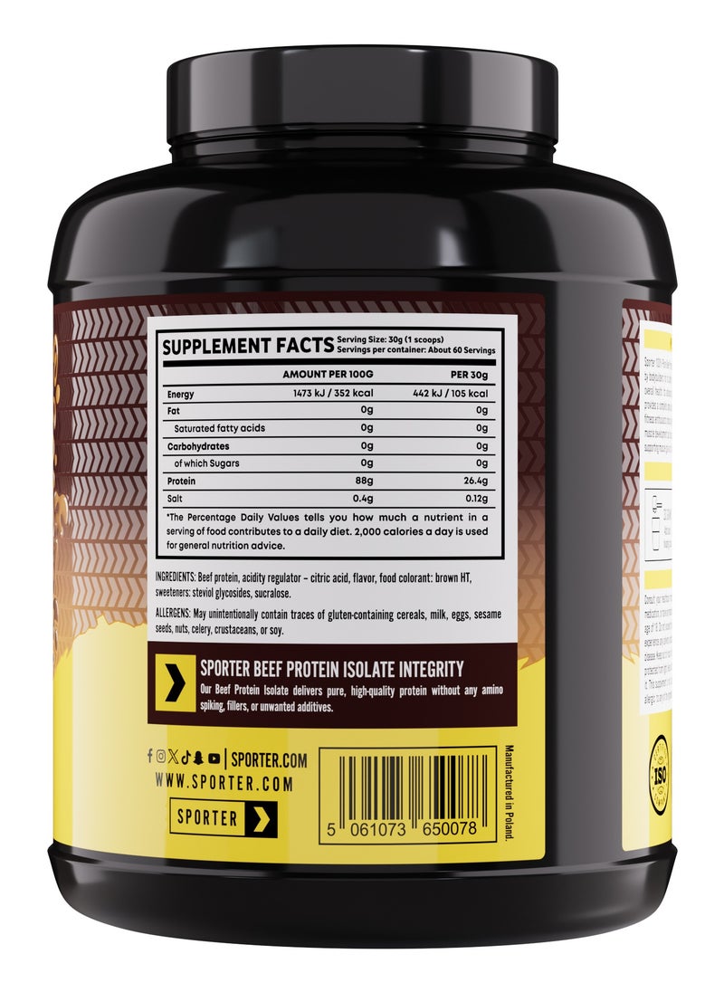 Sporter Beef Protein Isolate – 60 Servings | 26.4g Protein Per Scoop | Zero Fat, Sugar & Carbs | Cola Flavor | Lactose-Free | No Amino Spiking or Fillers | Pure Muscle Recovery Fuel