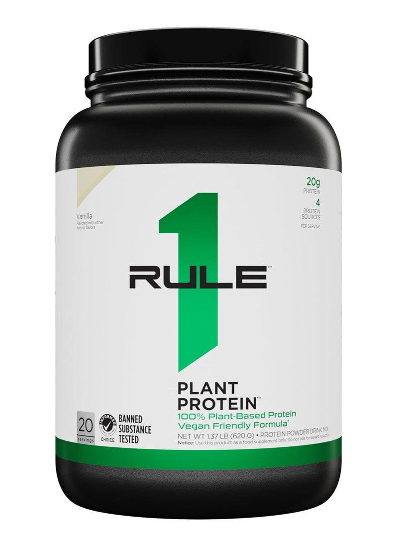 Rule1, Plant Protein, Vegan, 620g, Vanilla, 20 Servings