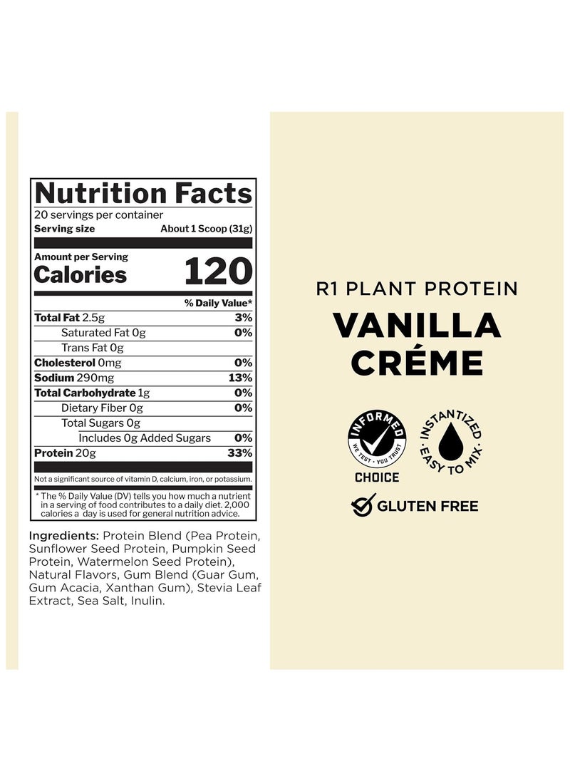 Rule1, Plant Protein, Vegan, 620g, Vanilla, 20 Servings