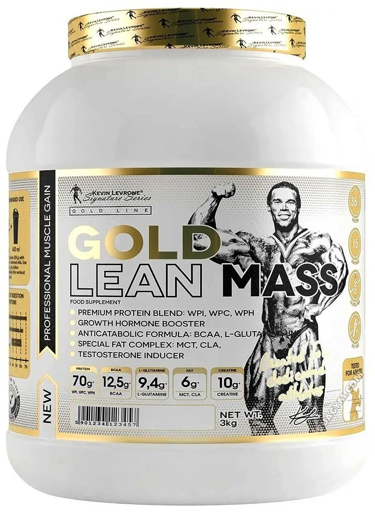 Gold Lean Mass Strawberry Flavour,70g of Protein Per Serving 3 Kg