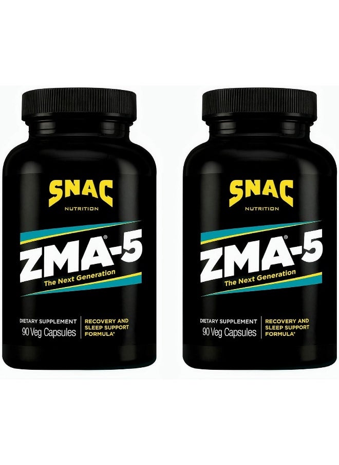 Zma-5 Sleep Aid Supplement, Promote Muscle Recovery & Growth, Immune Support, & Restorative Sleep With Zinc, Magnesium & 5-Htp, Post Workout, Before Bed Zma Supplements 180 Count (2 Pack)