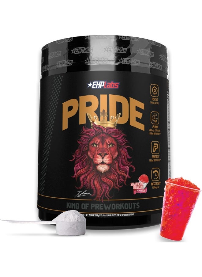 Pride By Ehplabs Pre-Workout Supplement - Energy Booster, Sharp Focus, Epic Pumps & Faster Recovery - 40 Servings (Strawberry Snowcone)
