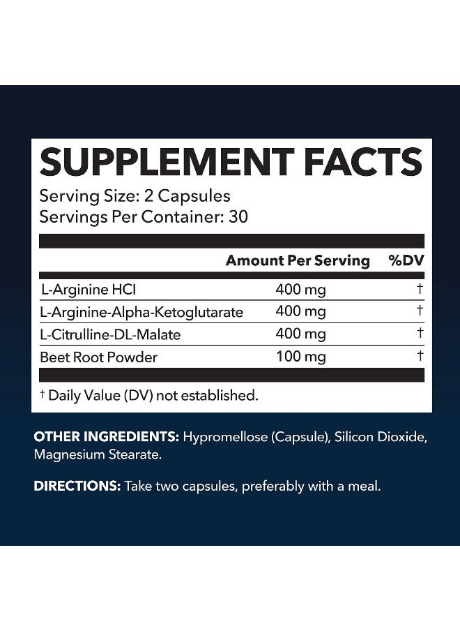 Extra Strength L Arginine - 1200Mg Nitric Oxide Supplement For Muscle Growth, Vascularity & Energy - Powerful No Booster With L-Citrulline & Essential Amino Acids To Train Longer & Harder