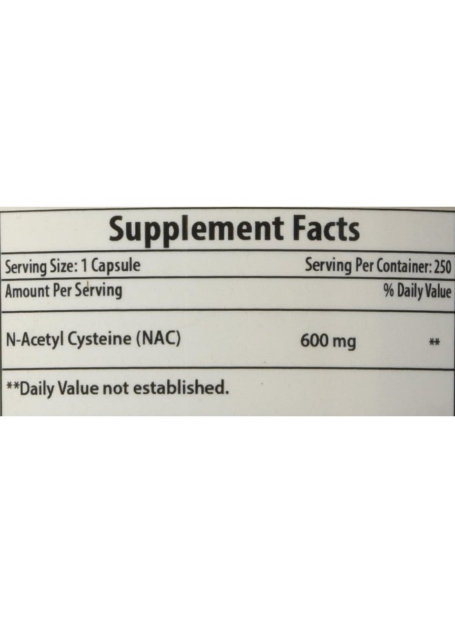 Nac N-Acetyl-Cysteine 600 Mg 250 Capsules