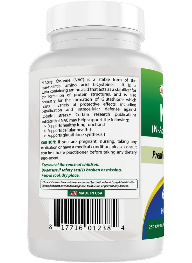Nac N-Acetyl-Cysteine 600 Mg 250 Capsules