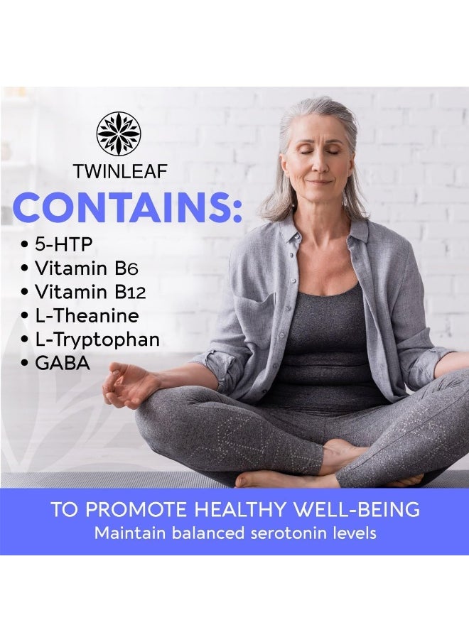 5 Htp Supplement With Gaba, 1000Mg Blend - Natural Aid Made In Usa - Proprietary Formula For Mood And Relaxation, 60 Vegan Capsules - 5-Htp + Vitamin B 6 & Vitamin B 12 - No Gmo