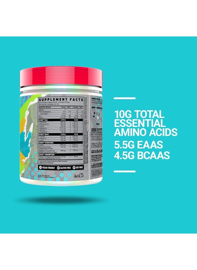 Amino: Essential Amino Acid Supplement, Blue Raspberry - 40 Servings - Intra-Workout Powder For Hydration & Recovery 4.5G Bcaa & 5.5G Eaa - Soy & Gluten-Free, Vegan