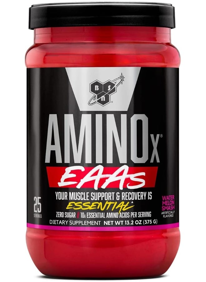 Amino X Eaas, Muscle Recovery & Endurance, 10G Essential Amino Acids, 5G Bcaas, Zero Sugar, Caffeine Free, Watermelon Splash, 13.2Oz, 25 Servings