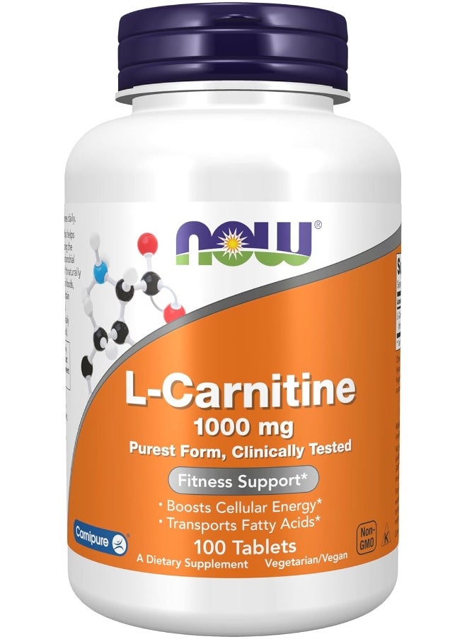 Supplements, L-Carnitine 1,000 Mg, Purest Form, Amino Acid, Fitness Support*, 100 Tablets