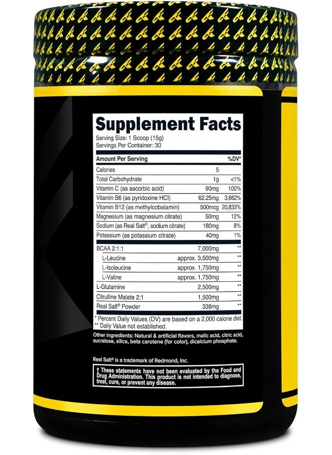 Primaforce BCAA Powder (Pineapple Mango) (30 Servings) - 7000MG 2:1:1 BCAAs, Post-Workout Recovery Drink with Amino Acids and Real Salt for Men & Women