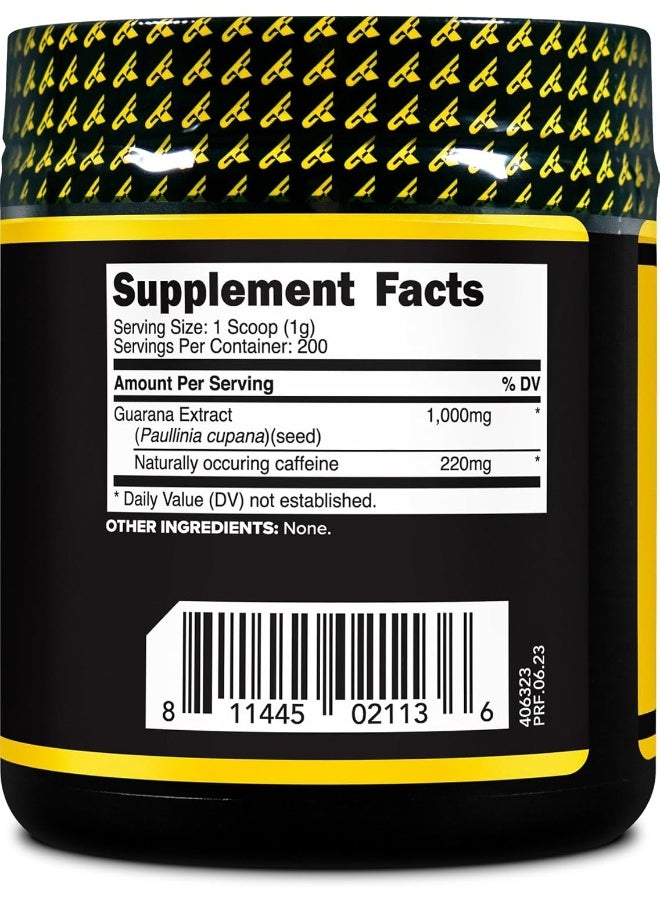 Primaforce Guarana Powder (200g) (Unflavored) - Pure Guarana, 200 Servings