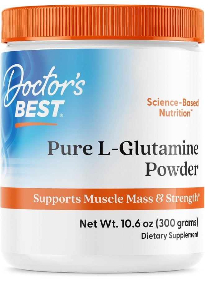 Pure L-Glutamine Powder, Supports Muscle Mass, Strength & Post-Workout Recovery, Amino Acid, 300G