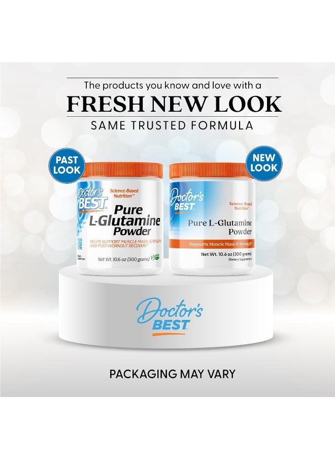 Pure L-Glutamine Powder, Supports Muscle Mass, Strength & Post-Workout Recovery, Amino Acid, 300G