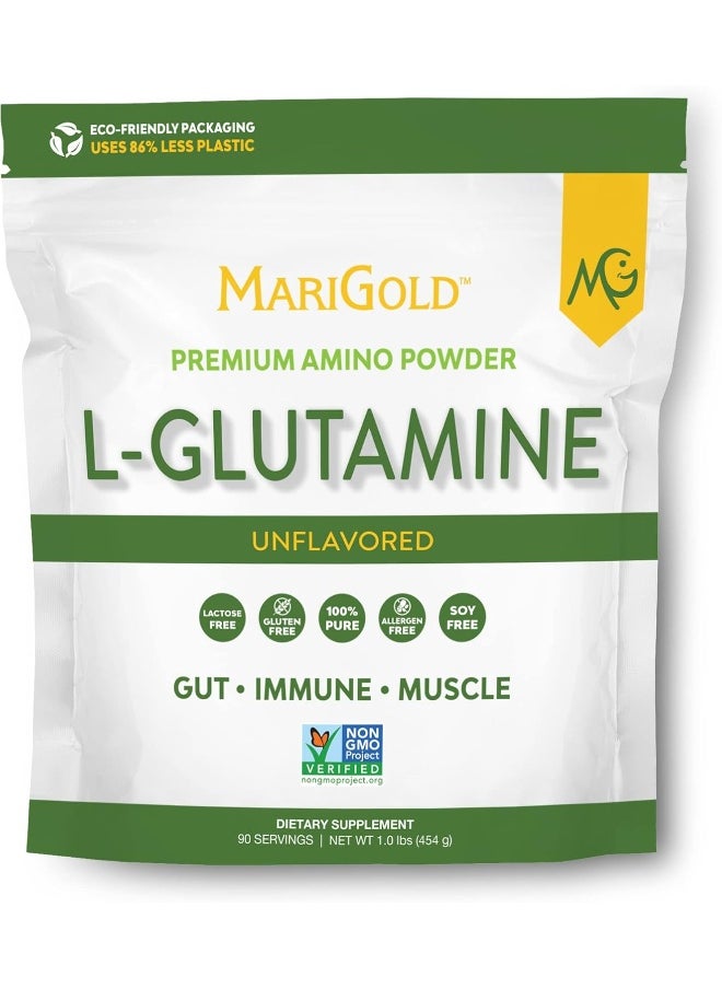 Pure Unflavored L-Glutamine Powder - Healthy Gut, Immune, And Muscle Support, Non-Gmo, Gluten Free, Soy & Allergen Free (5G / 5000Mg Per Serving)