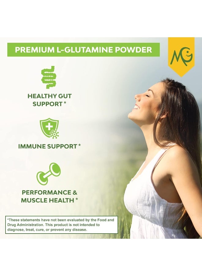 Pure Unflavored L-Glutamine Powder - Healthy Gut, Immune, And Muscle Support, Non-Gmo, Gluten Free, Soy & Allergen Free (5G / 5000Mg Per Serving)