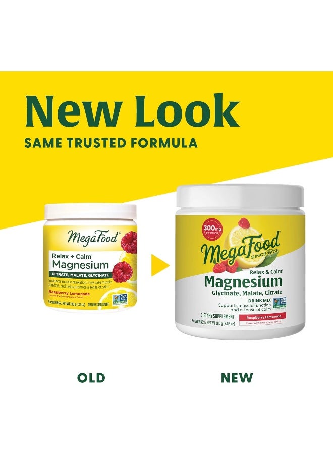Relax And Calm Magnesium Highly Absorbable Glycinate, Citrate And Malate Powder Raspberry Lemonade Flavor 200 Gram 50 Servings