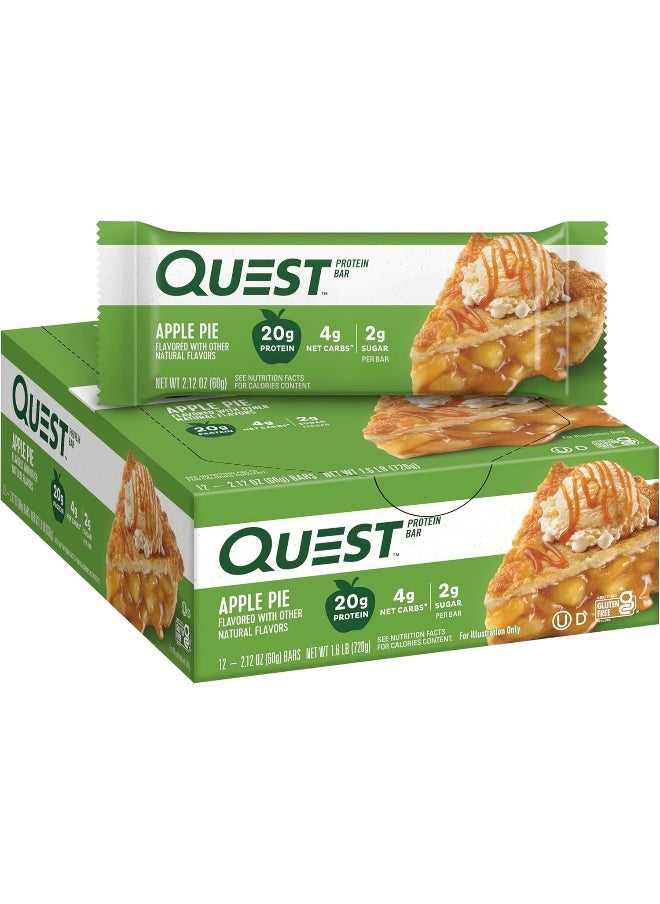 Nutrition Apple Pie Protein Bar, 20G Protein, 4G Net Carbs, 2G Sugar, Gluten Free, Keto Friendly, 12 Count