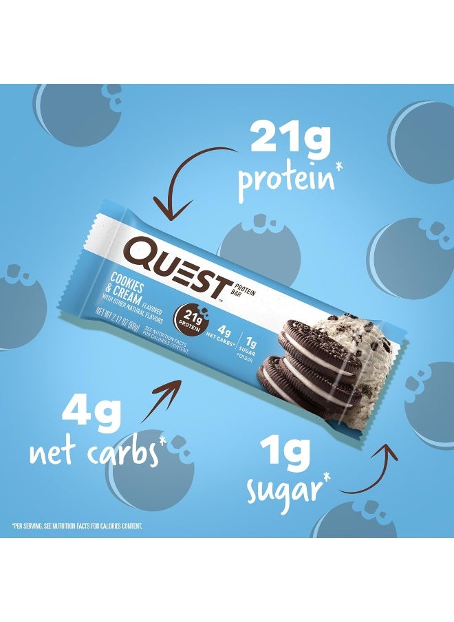 Protein Bar, High Protein, Low Carb, Gluten Free, Soy Free, Keto Friendly, 12 Count (Cookies And Cream)