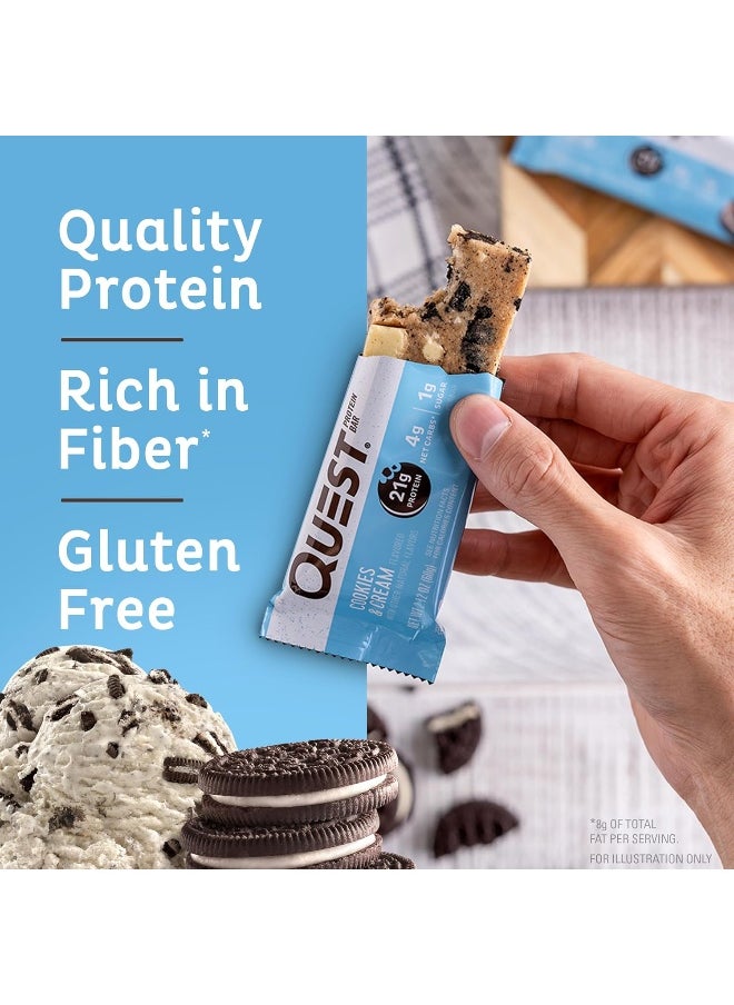 Protein Bar, High Protein, Low Carb, Gluten Free, Soy Free, Keto Friendly, 12 Count (Cookies And Cream)