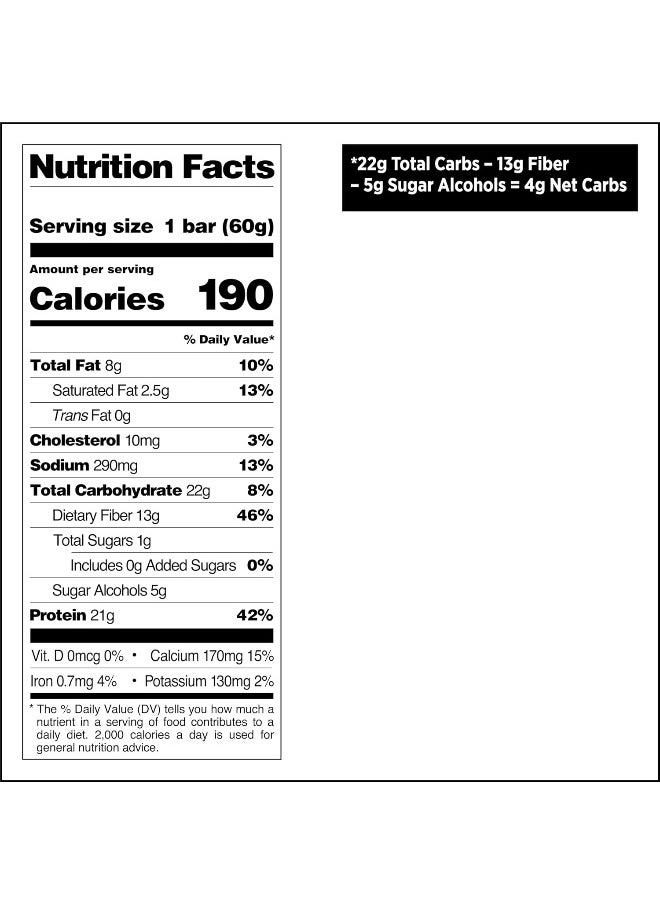 Protein Bar, High Protein, Low Carb, Gluten Free, Soy Free, Keto Friendly, 12 Count (Cookies And Cream)