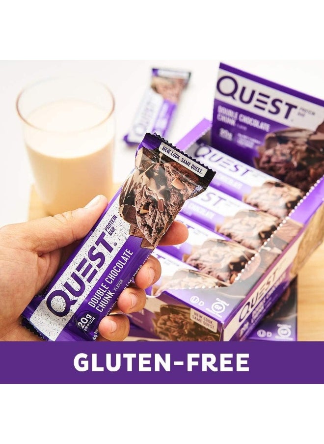 Nutrition Double Chocolate Chunk Protein Bars, High Protein, Low Carb, Gluten Free, Keto Friendly, 12 Count