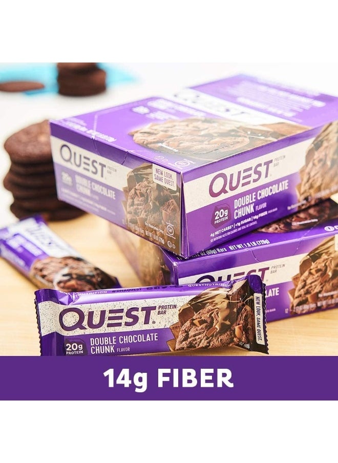 Nutrition Double Chocolate Chunk Protein Bars, High Protein, Low Carb, Gluten Free, Keto Friendly, 12 Count