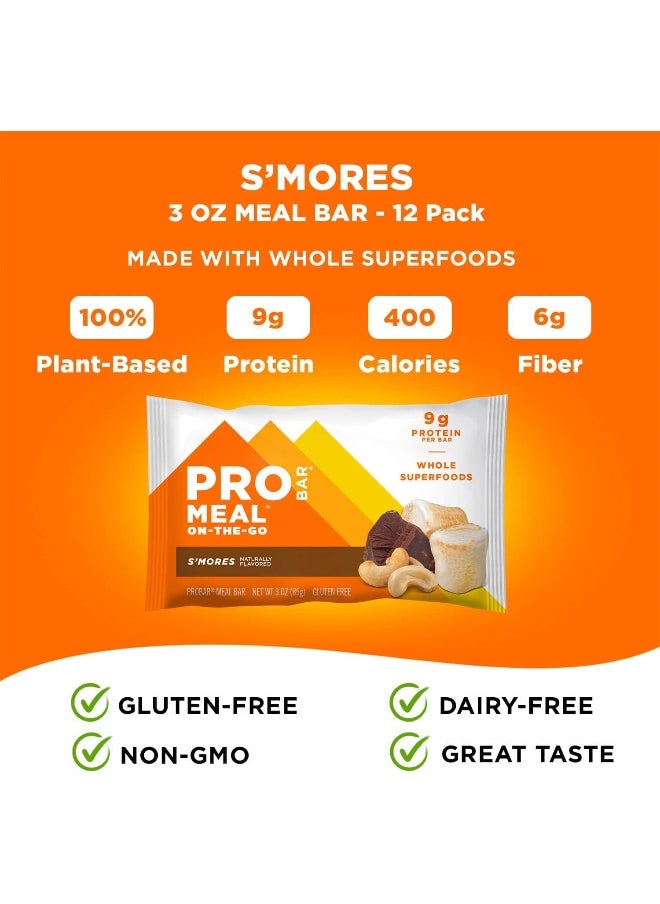 - Meal Bar, S'Mores, Non-Gmo, Gluten-Free, Healthy, Plant-Based Whole Food Ingredients, Natural Energy, 3 Ounce (Pack Of 12)