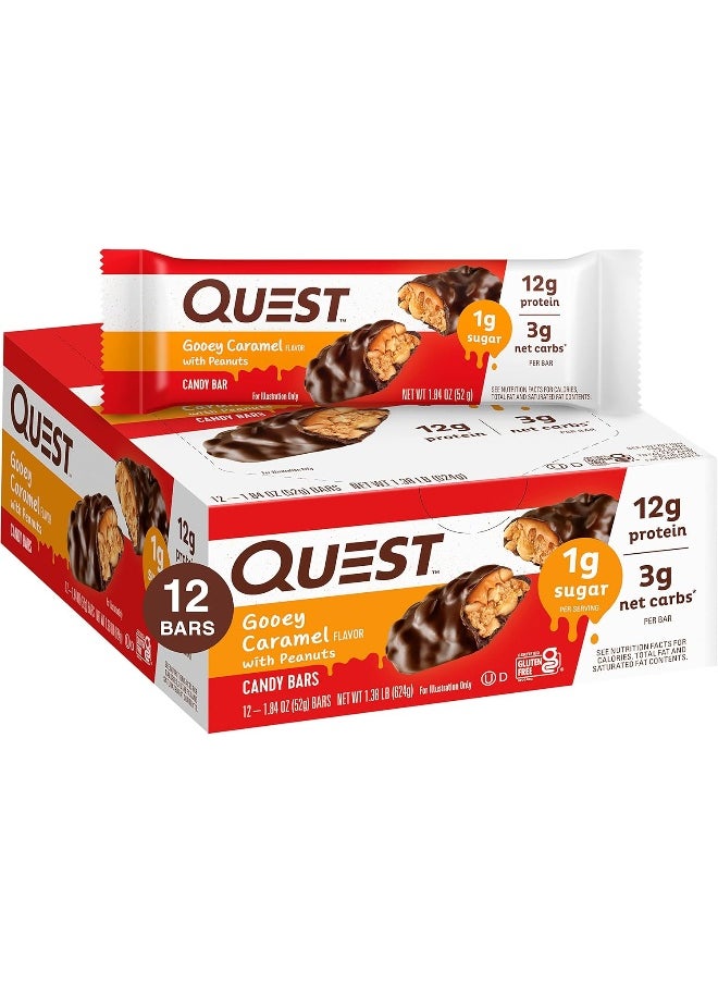 Candy Bars Gooey Caramel With Peanuts (12 Bars)