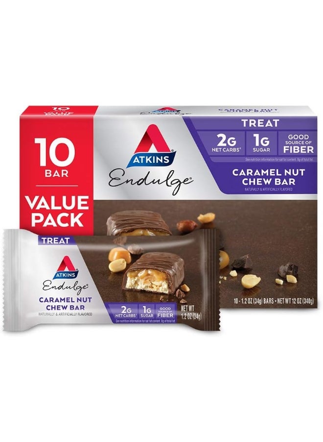 Endulge Treat, Caramel Nut Chew Bar, Keto Friendly - 10 Count