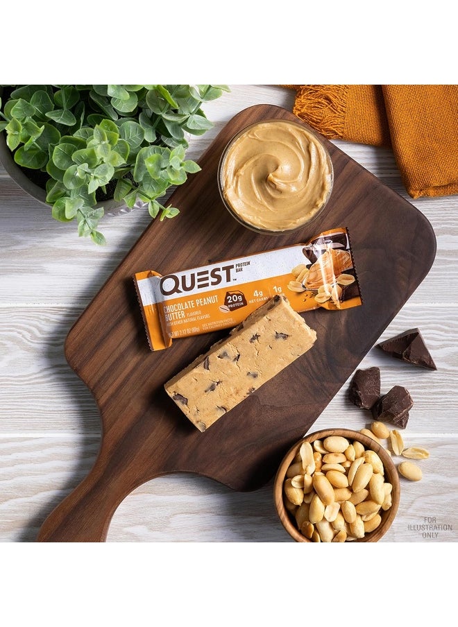 Nutrition Chocolate Peanut Butter Bars, High Protein, Low Carb, Gluten Free, Keto Friendly, Chocolate Peanut Butter - 12 Count