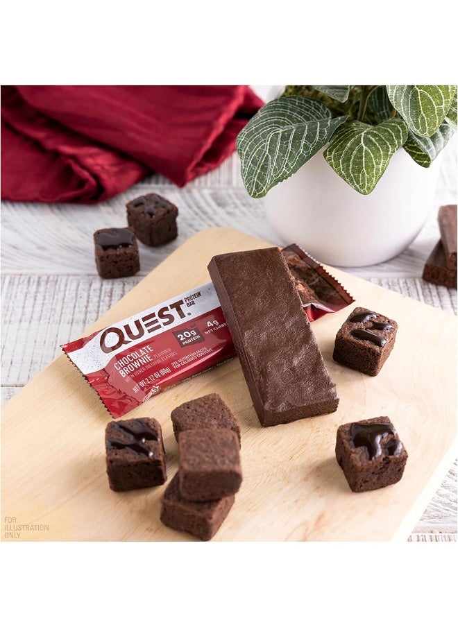 Nutrition Chocolate Brownie Protein Bars, High Protein, Low Carb, Gluten Free, Keto Friendly, 12 Count
