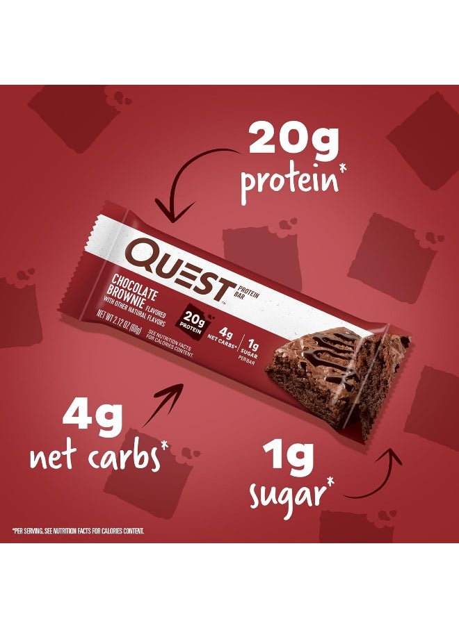 Nutrition Chocolate Brownie Protein Bars, High Protein, Low Carb, Gluten Free, Keto Friendly, 12 Count