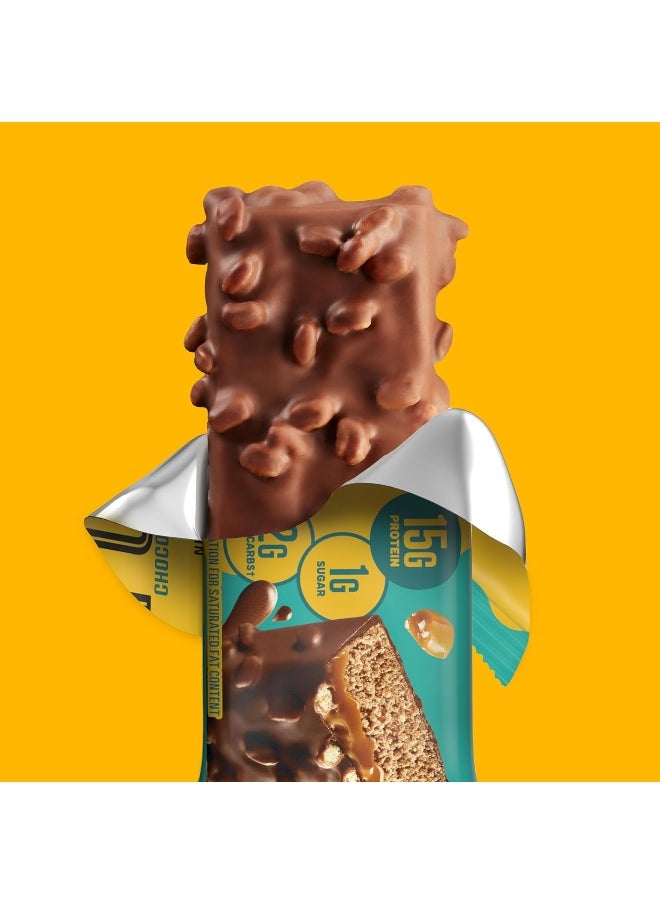 Vitamin And Protein Bars, Chocolate Salted Caramel, Snack Sized Bar With 15G Protein And 8 Vitamins Including Vitamin C, 12 Counts