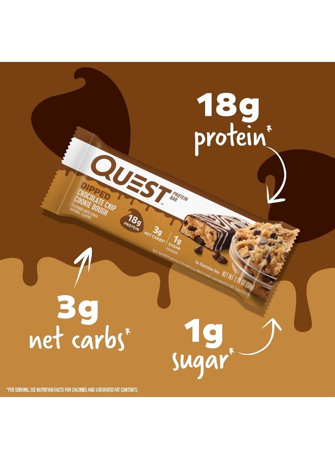 Nutrition Dipped Chocolate Chip Cookie Dough Protein Bars, 1.76 Oz, 12 Ct