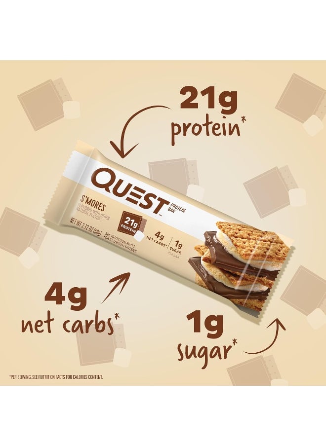 Nutrition S'Mores Protein Bar, High Protein, Low Carb, Gluten Free, Keto Friendly, 12 Count